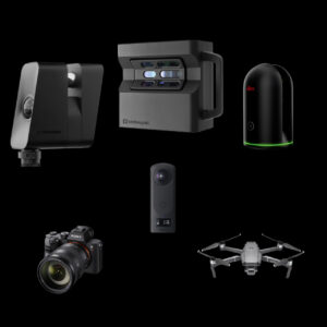 Cameras and equipment used by Meidansha on a black background